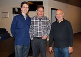 V.l.n.r.: Pawel Markowicz, Philip Glass, Dennis Russel