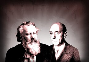 © Collage: KONSuni (Foto Brahms lizenzfrei/Foto Schönberg: Bildarchiv der Öst. Nationalbibliothek)