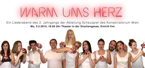 Warm ums Herz - ein Liederabend des 2. Jahrgangs Schauspiel
