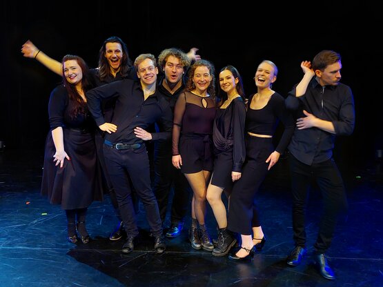 V. l. n. r.: Lisa Rottensteiner, Alexis Sakellaris, Samuel Bertz, Markus Störk, Rebecca Lorenz, Caroline Hat, Lena Poppe, Benjamin Heil© Alex Riener