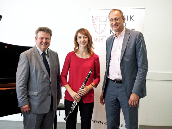 Bürgermeister Michael Ludwig, Andrea Götsch, Rektor Andreas Mailath-Pokorny © Armin Bardel