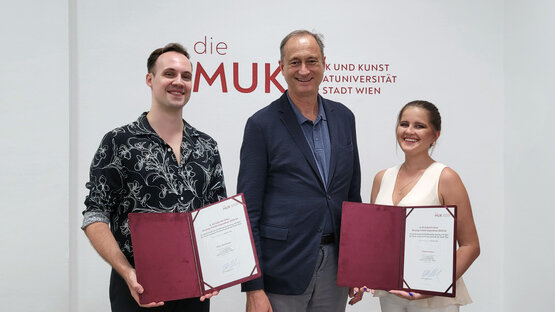 v.l.n.r.: Viktor Aksentijevic, Andreas Mailath-Pokorny, Violetta Vasileva